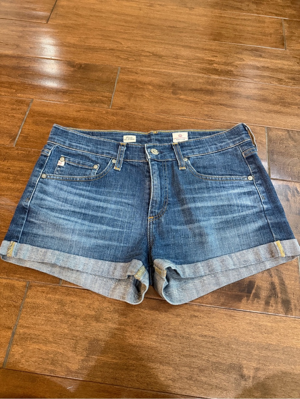 Ag Adriano Goldschmied Women's Cuffed Denim Shorts - Blue Wash
